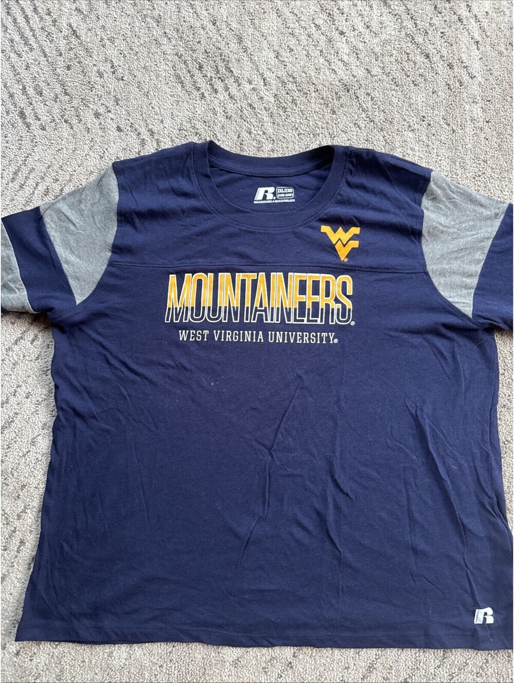 West Virginia Mountaineers T-Shirt 2XL Navy Blue College